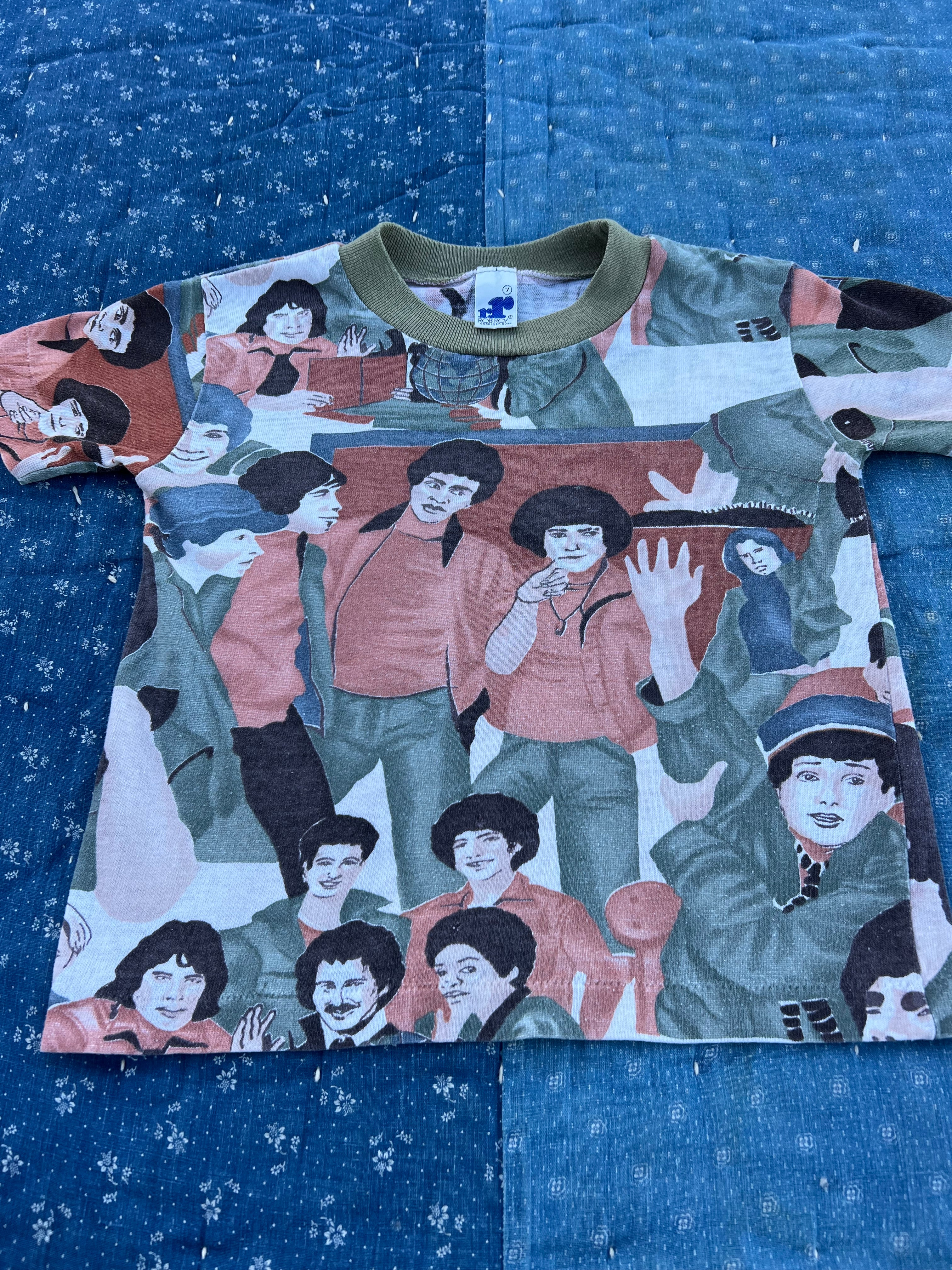 1970s welcome back, kotter tee, all over print