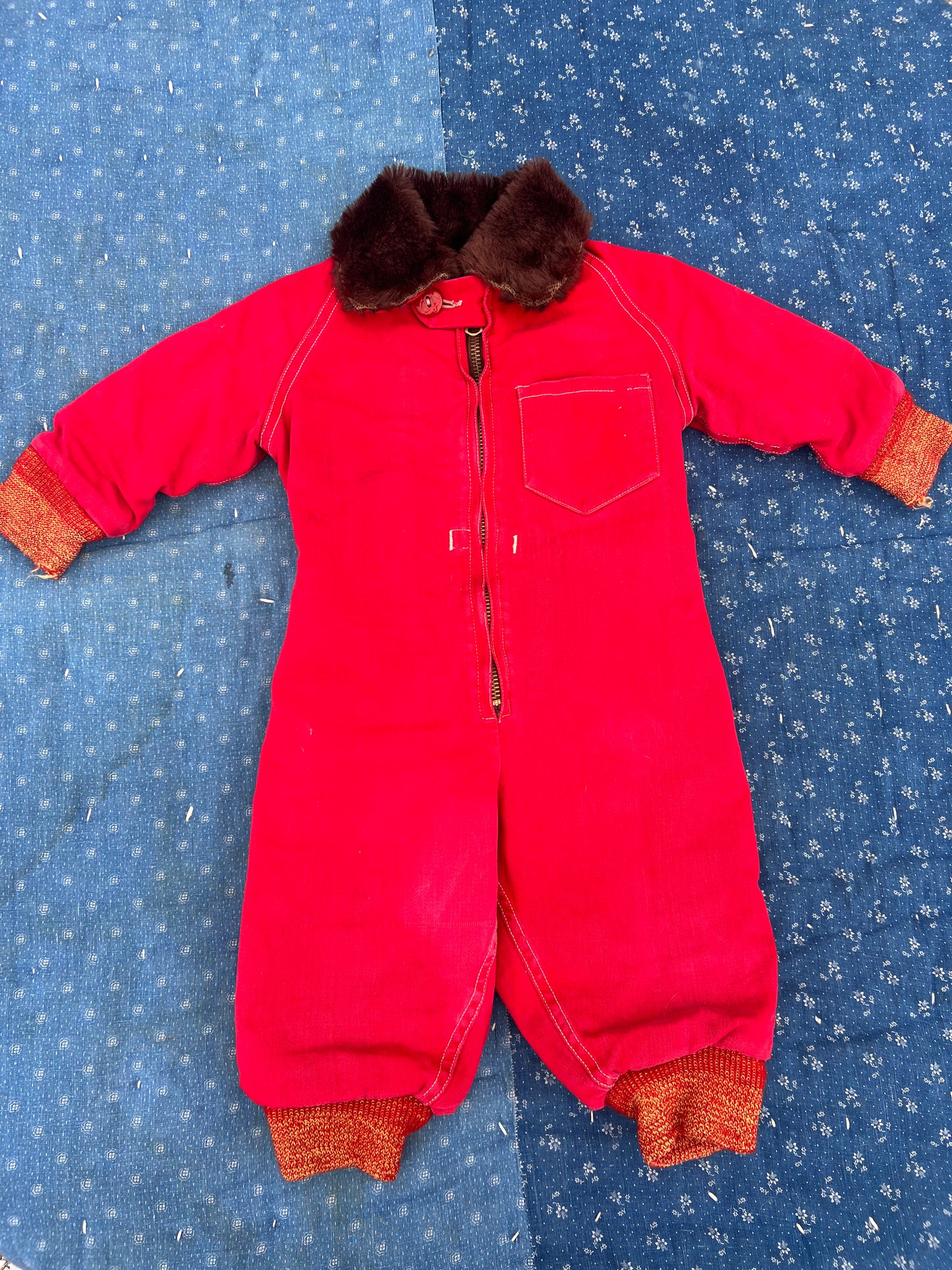 1930s red snowsuit