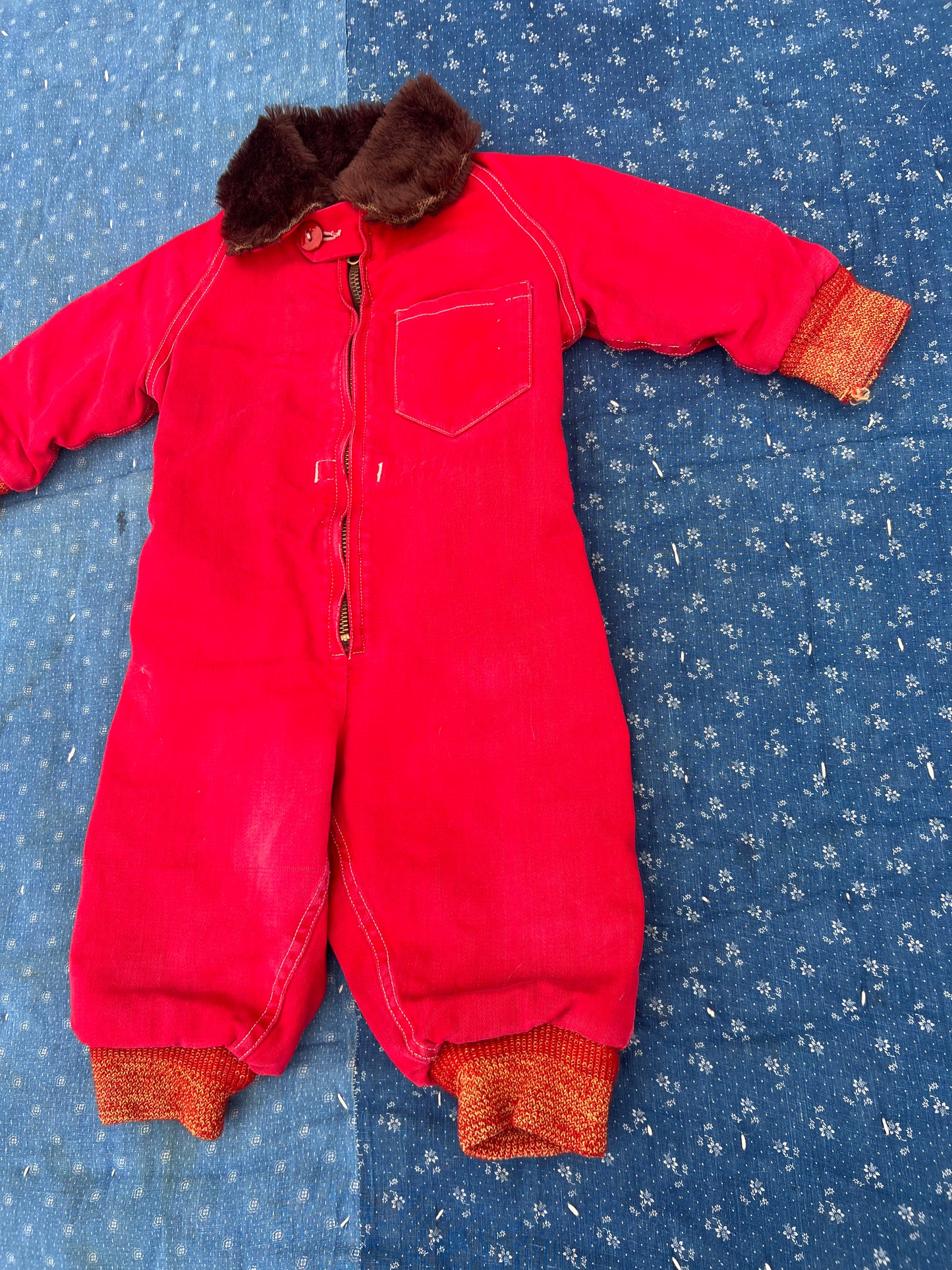 1930s red snowsuit