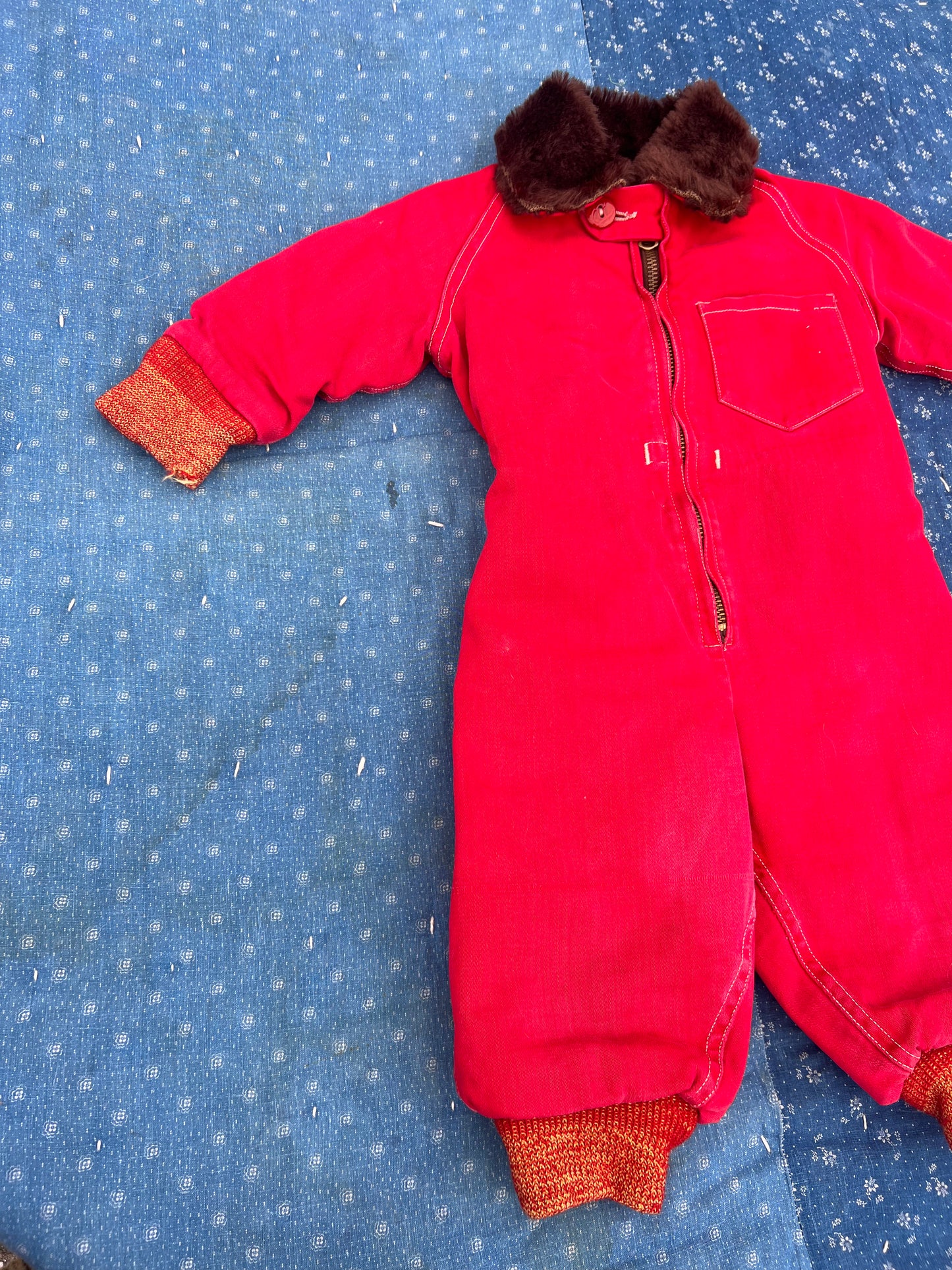 1930s red snowsuit