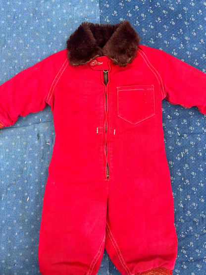 1930s red snowsuit