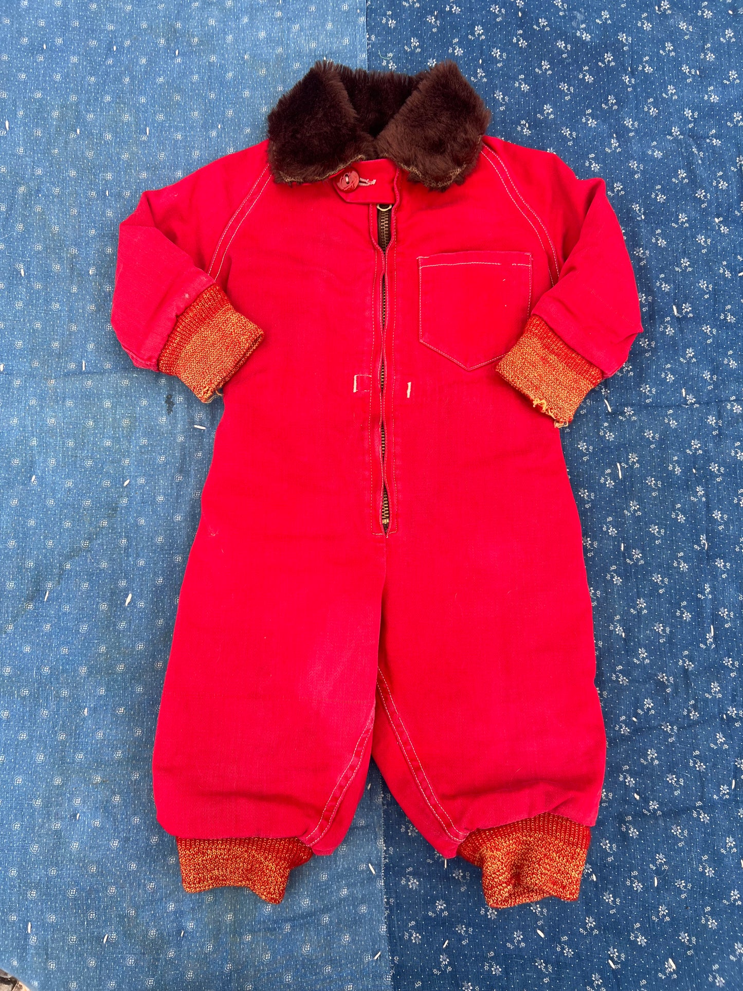 1930s red snowsuit