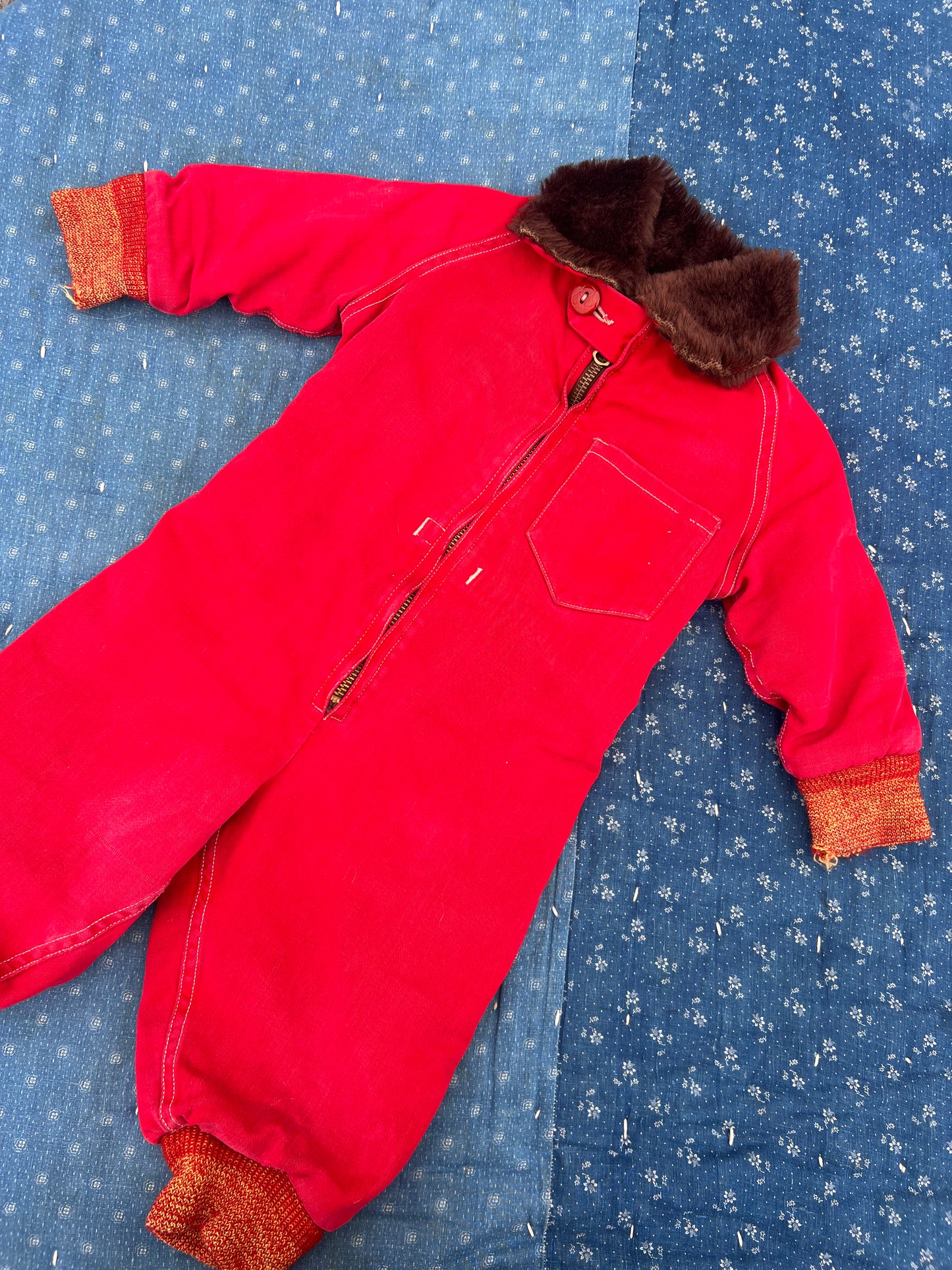 1930s red snowsuit