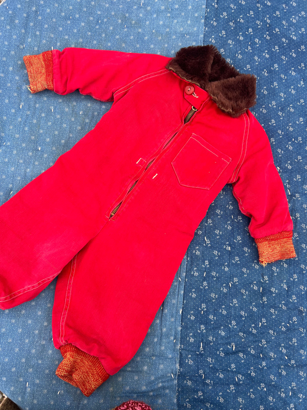 1930s red snowsuit