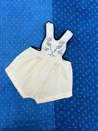 1950s embroidered bunny romper