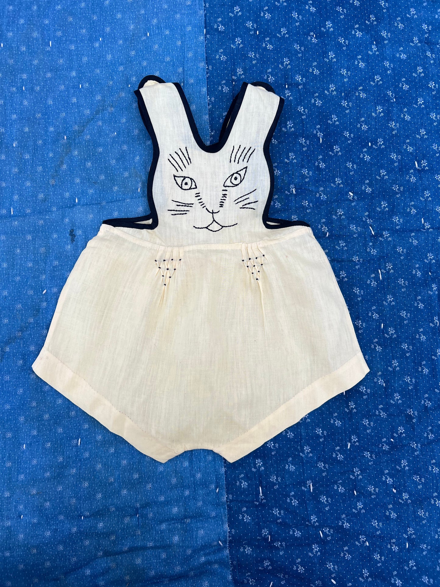 1950s embroidered bunny romper