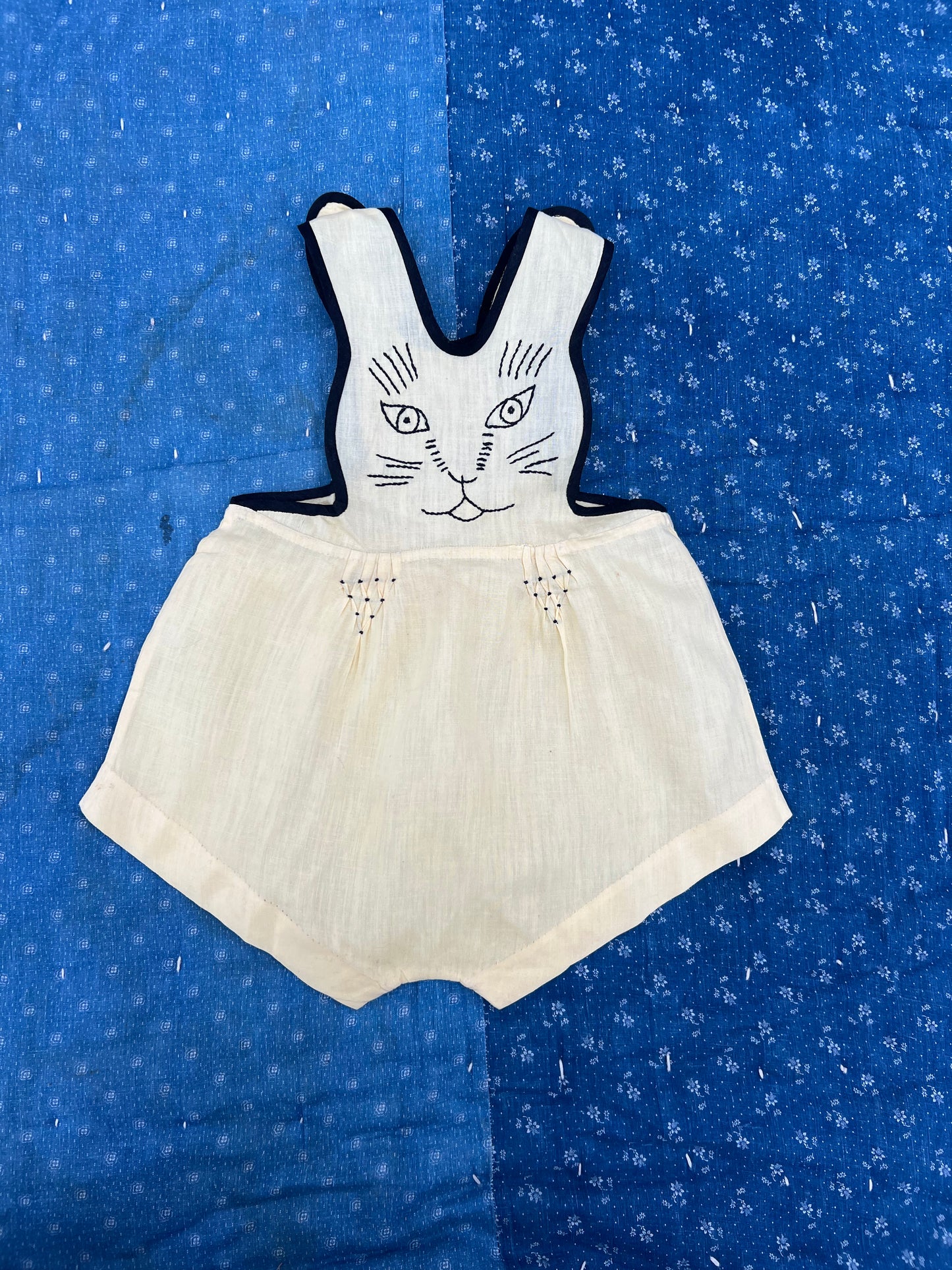 1950s embroidered bunny romper