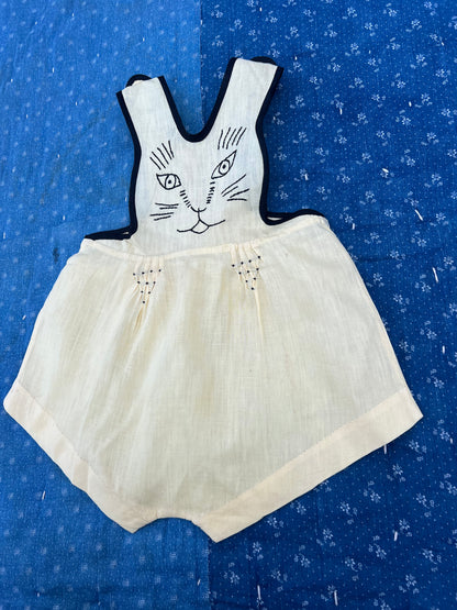 1950s embroidered bunny romper