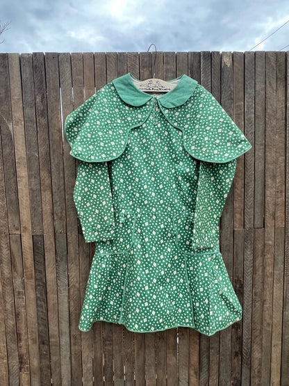 1940s green shapes dress