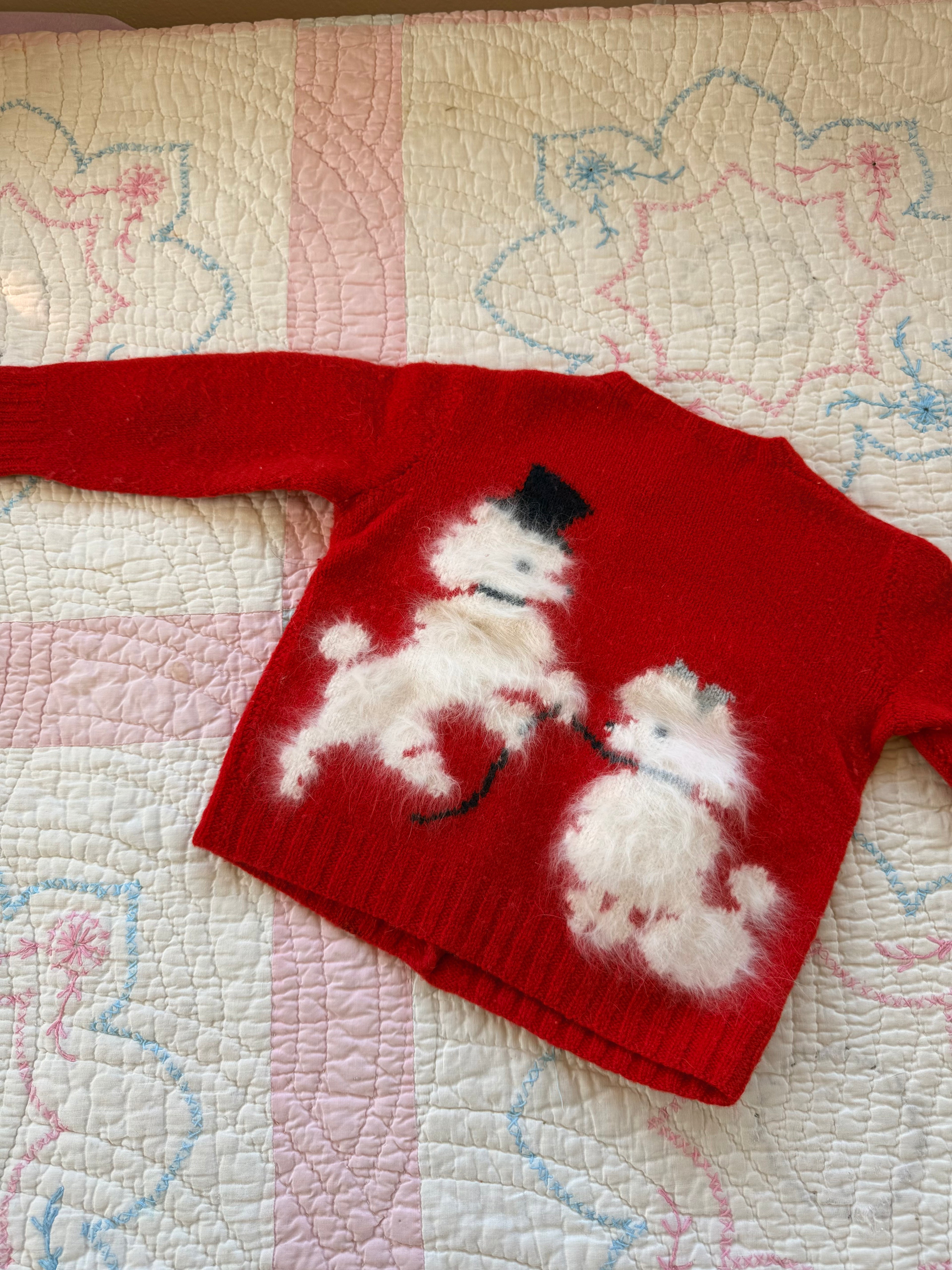 1950s fancy poodles cardigan
