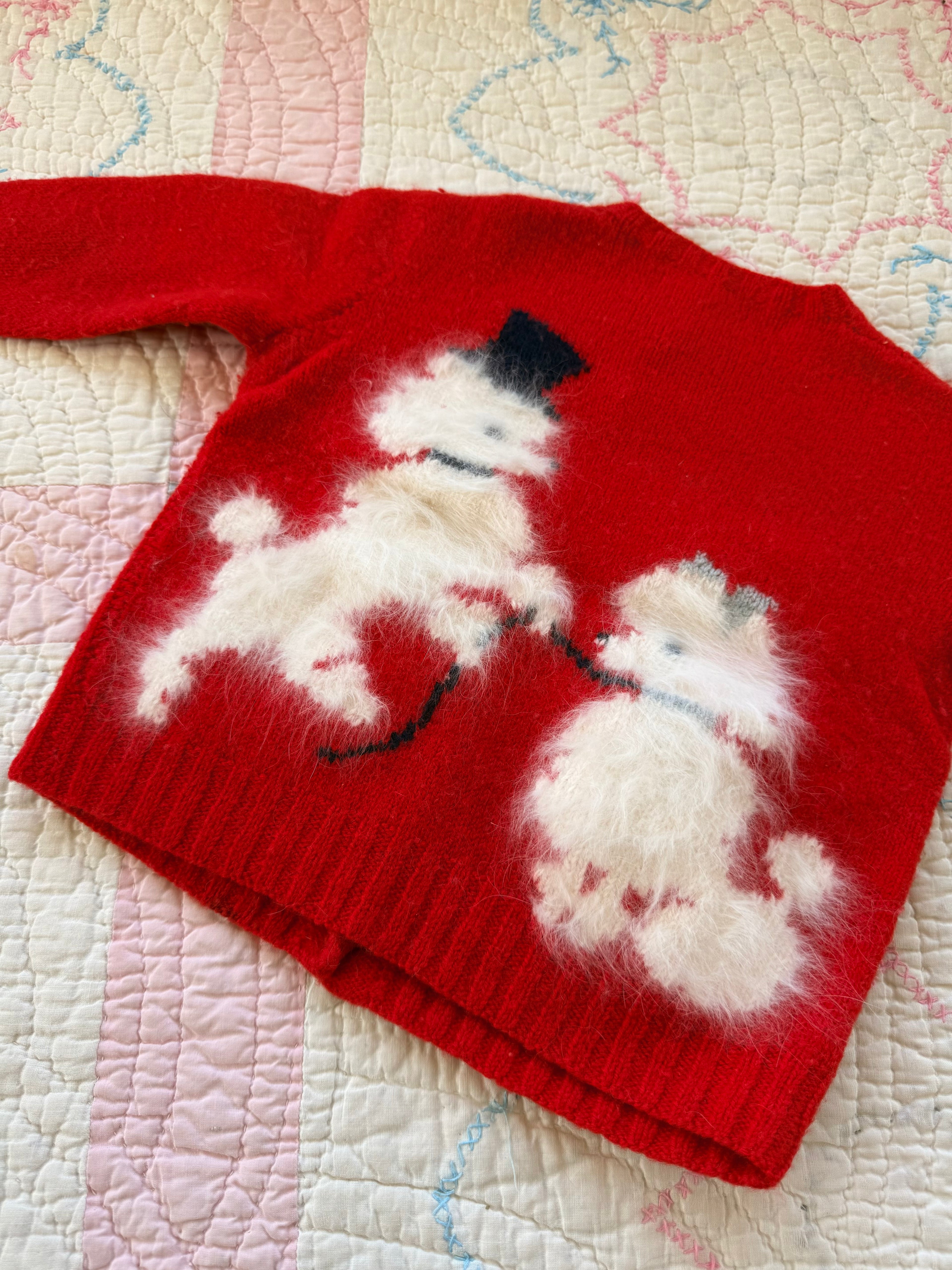 1950s fancy poodles cardigan