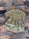 1940s blue rayon flower dress