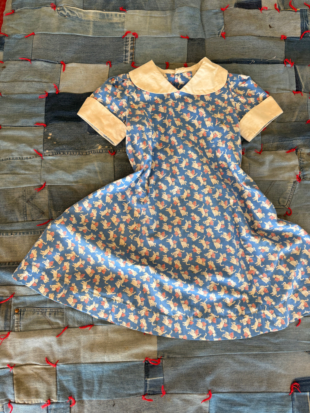 1940s blue kitten set