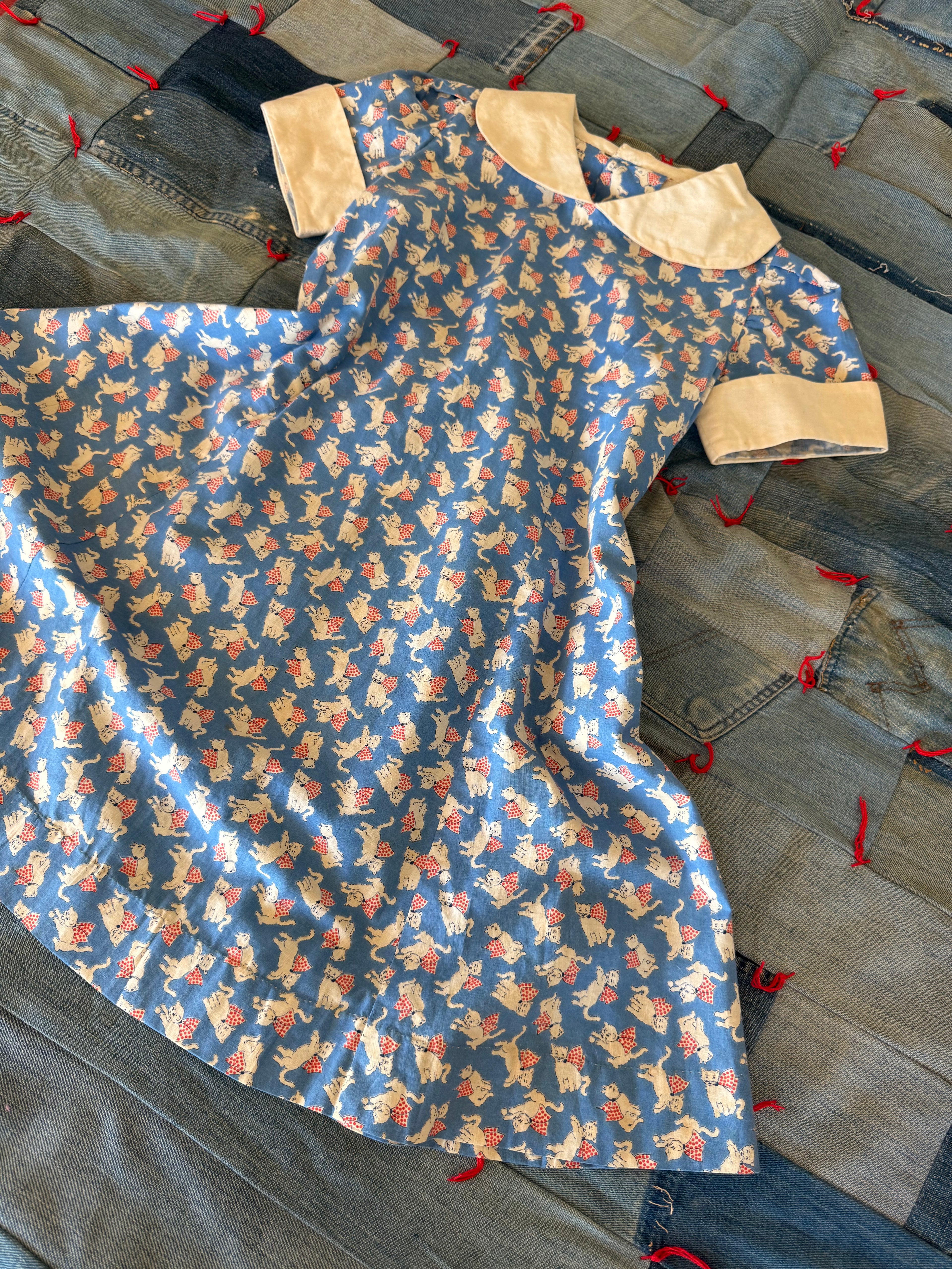 1940s blue kitten set