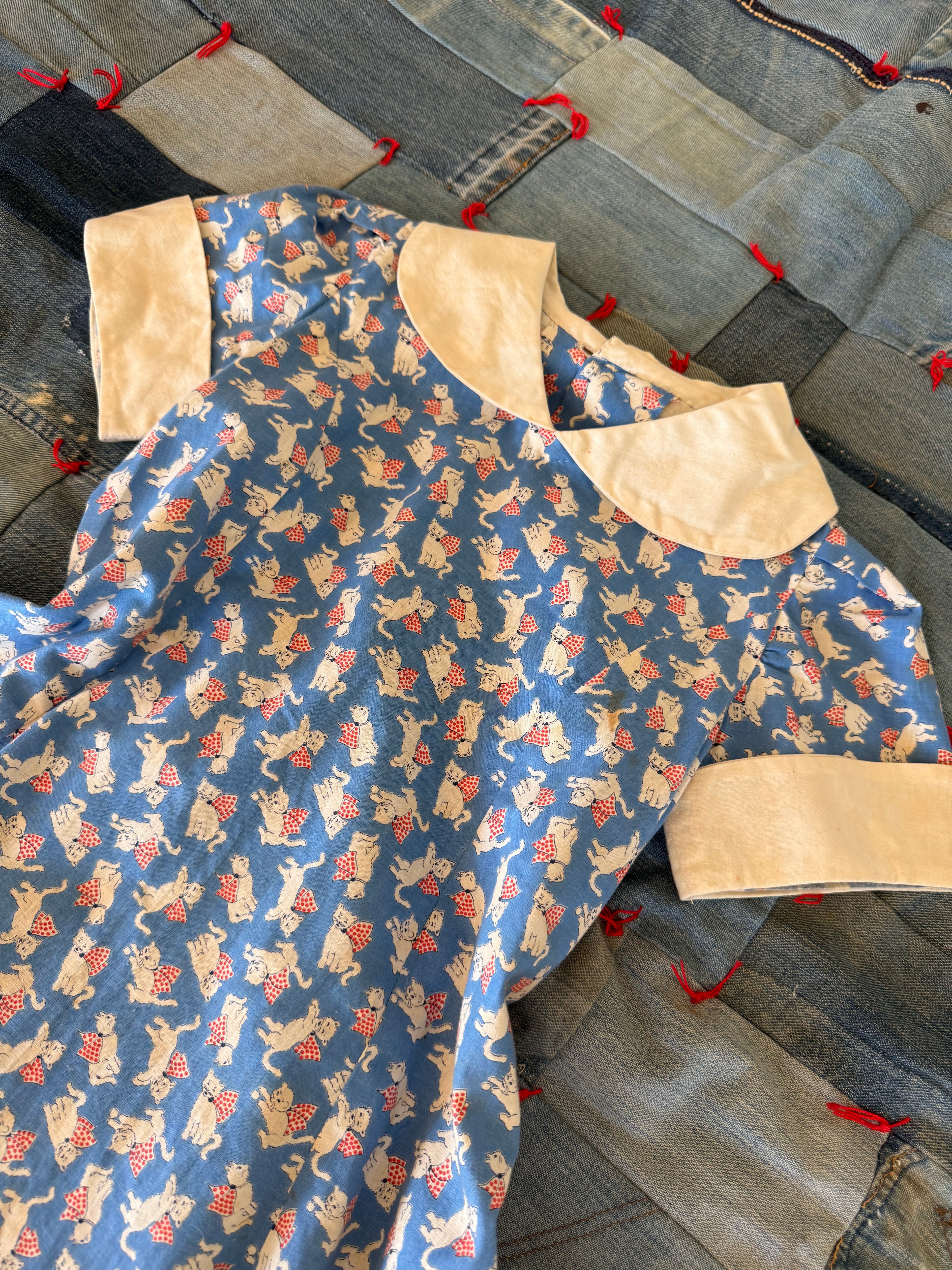 1940s blue kitten set