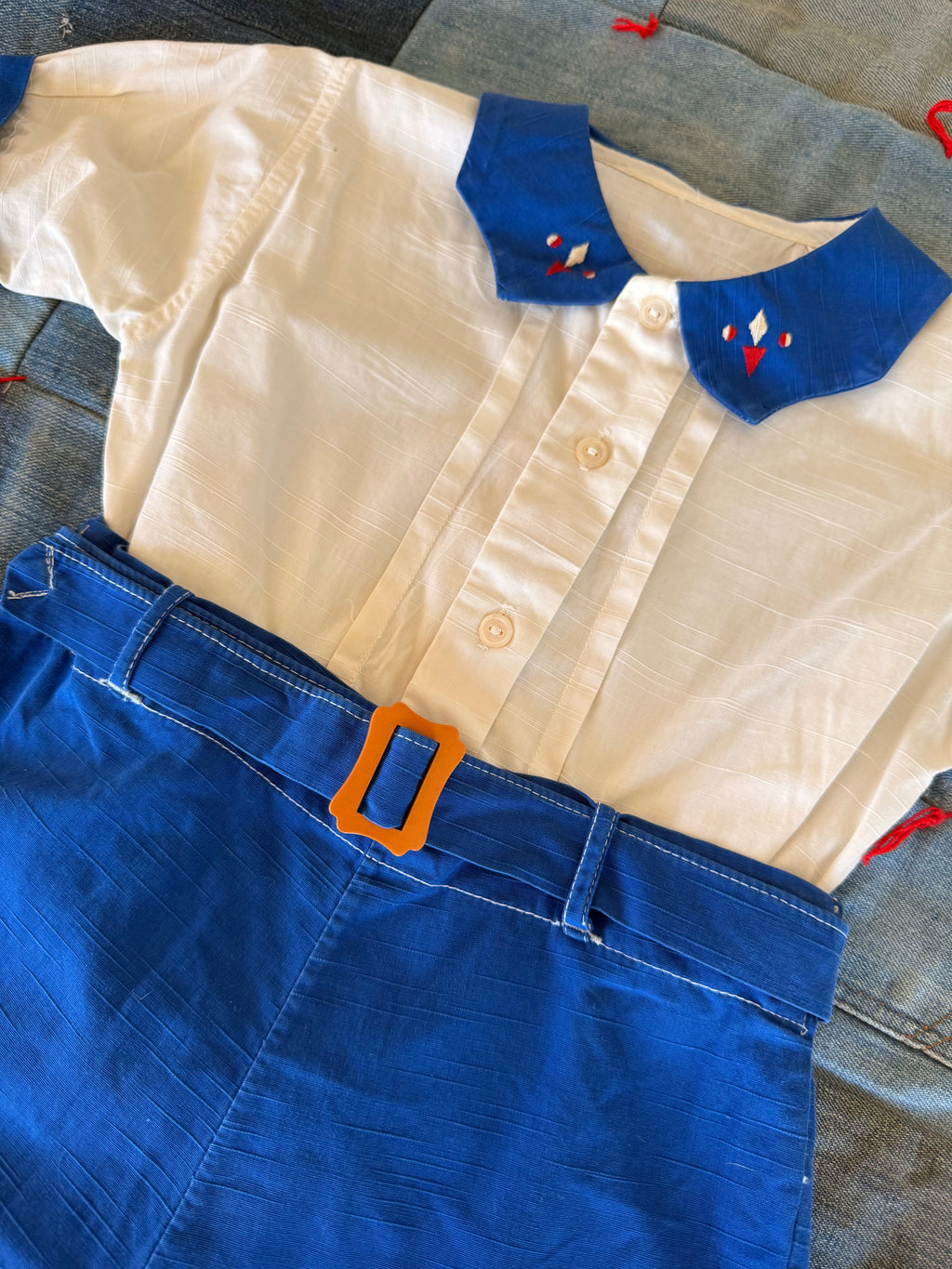 1930s handsome blue playsuit