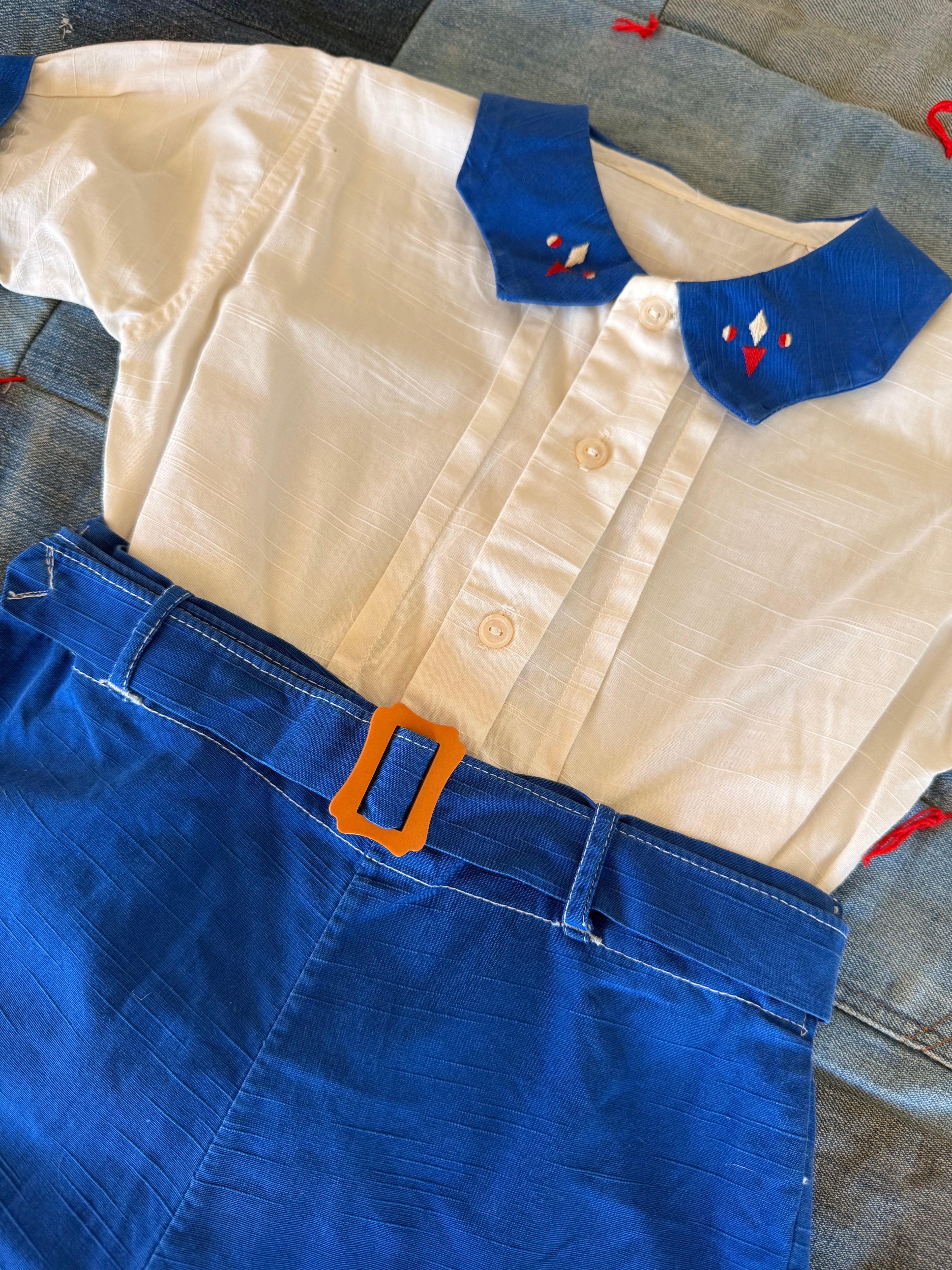 1930s handsome blue playsuit