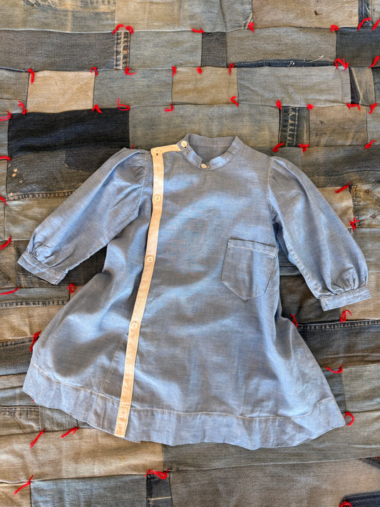 1920s blue cotton work dress