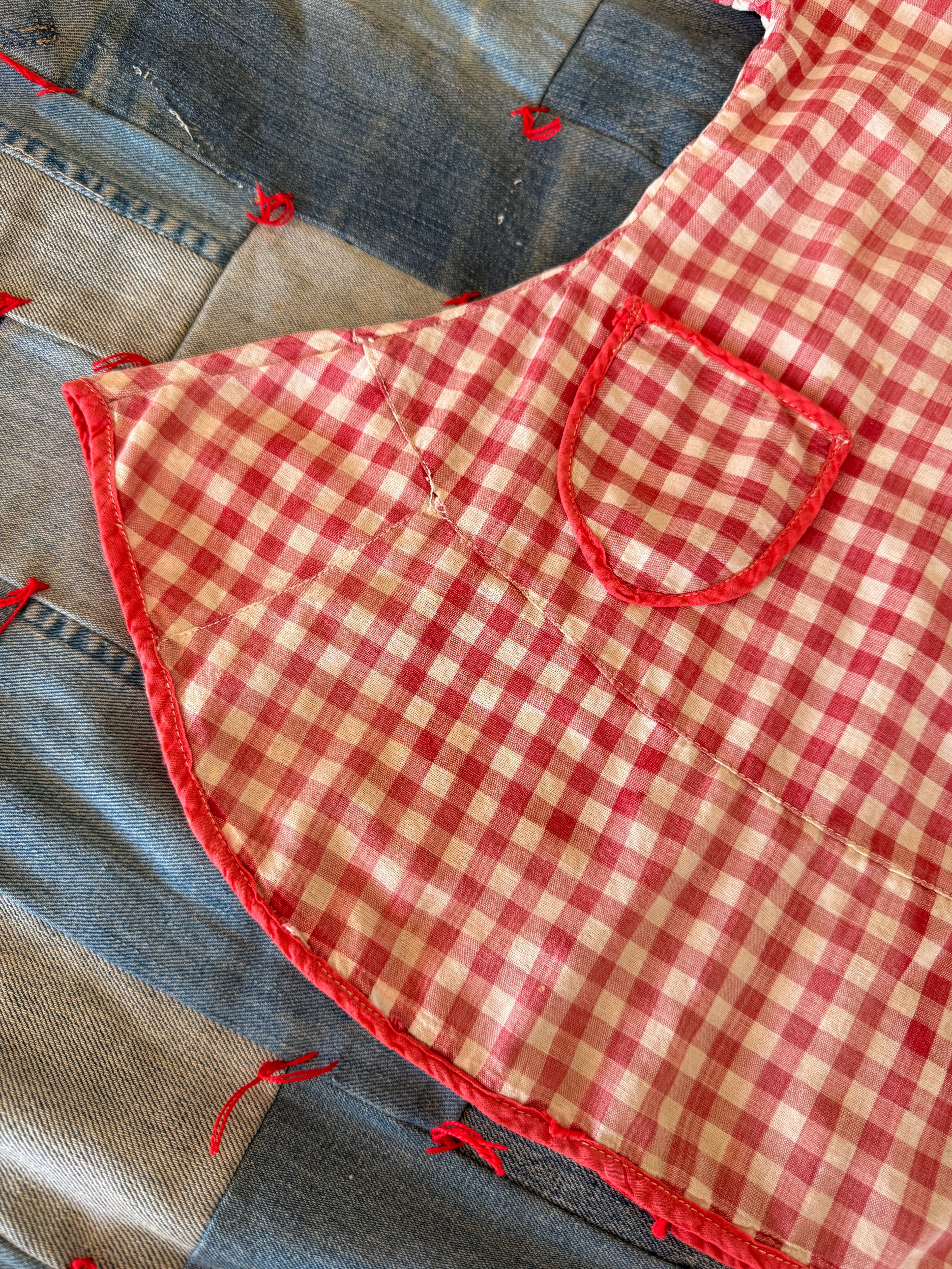 1920s little red plaid dress