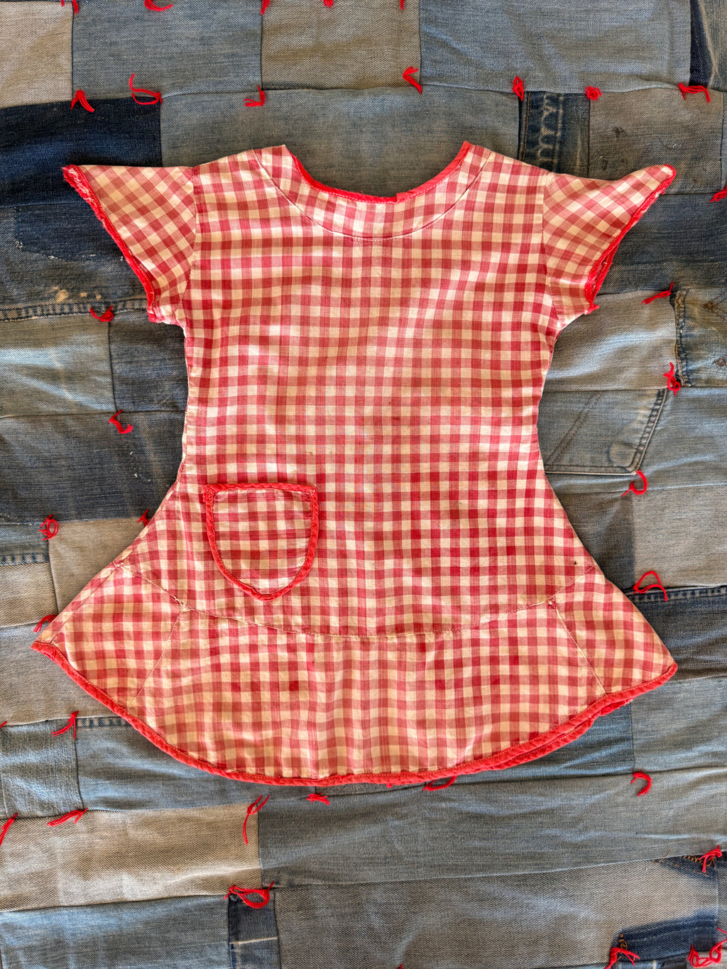 1920s little red plaid dress