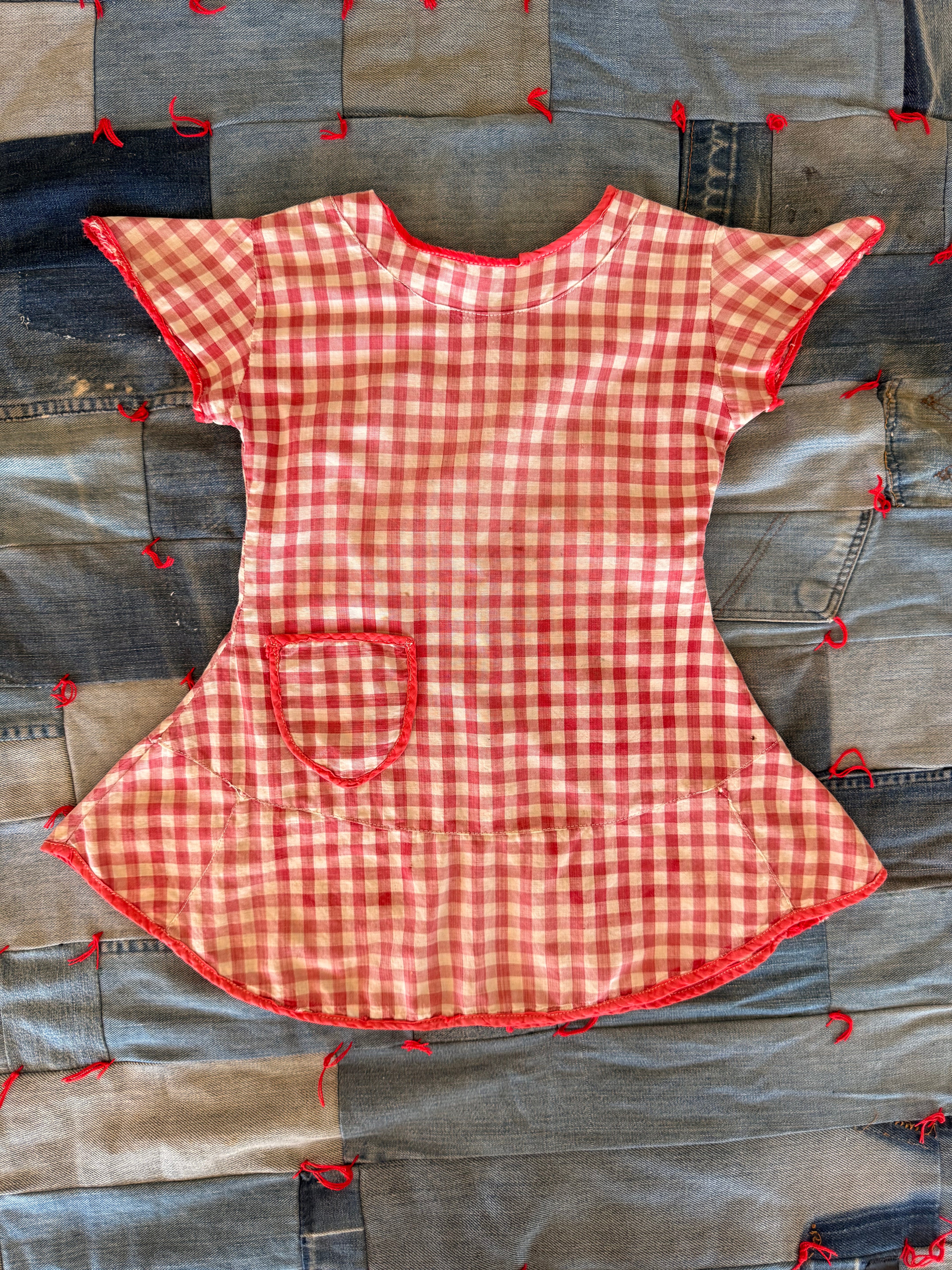 1920s little red plaid dress