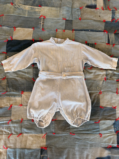 1930s cotton striped cotton romper
