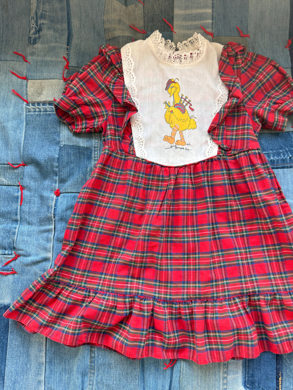 1970s big bird being scottish dress