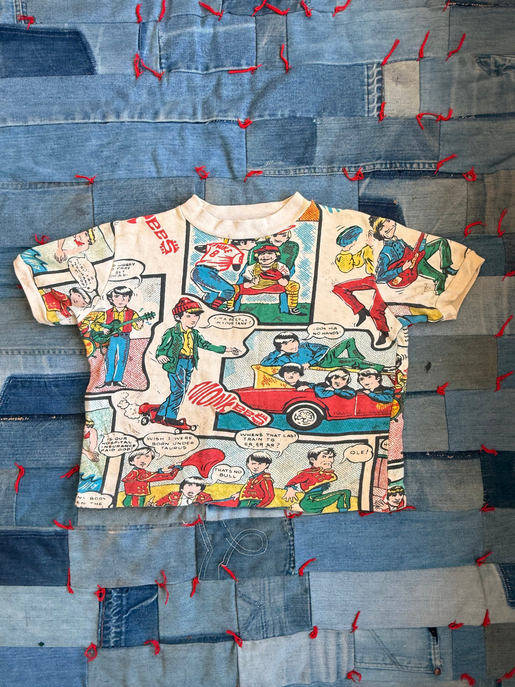 1960s monkees comic short sleeve sweatshirt