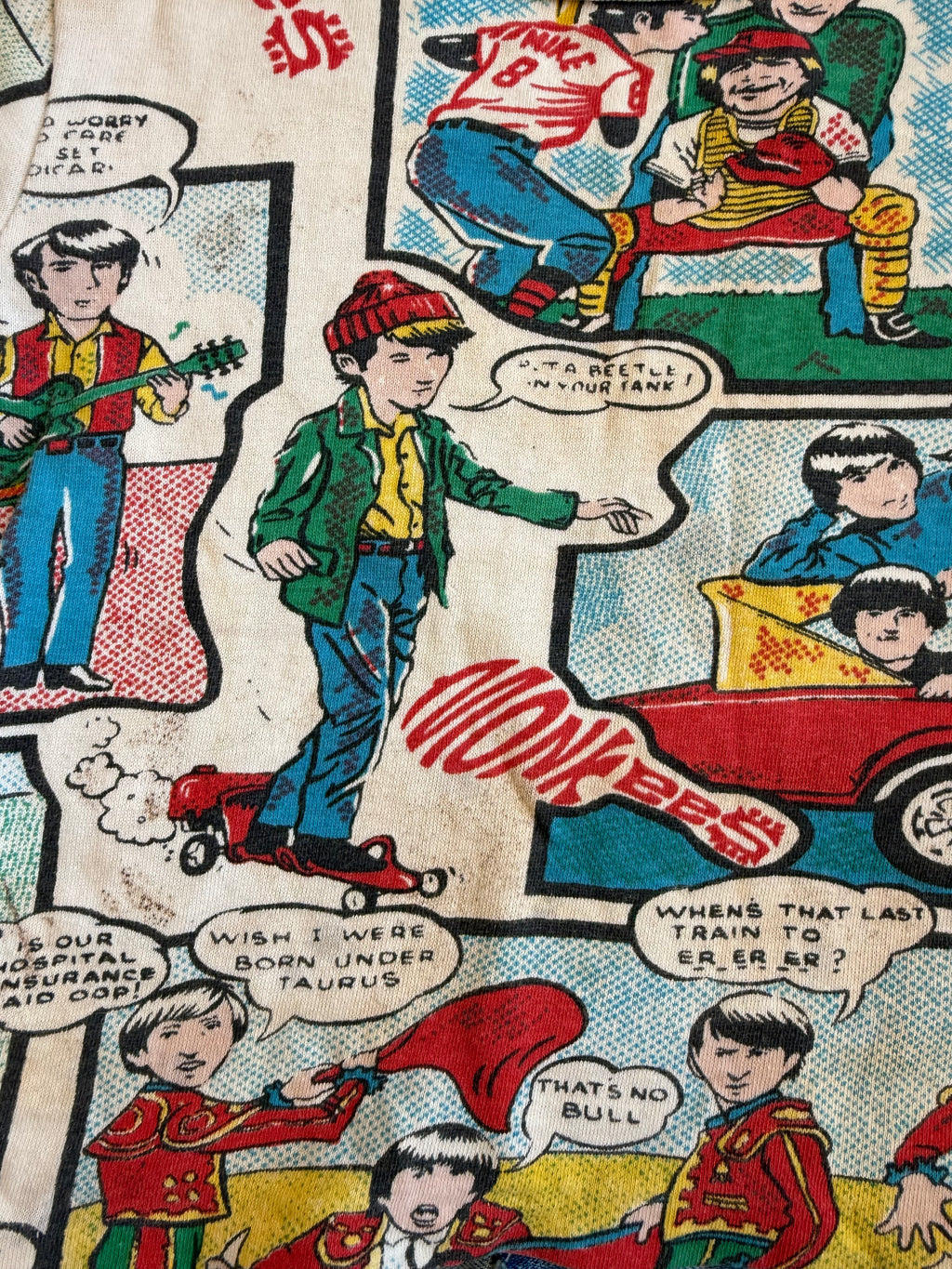 1960s monkees comic short sleeve sweatshirt