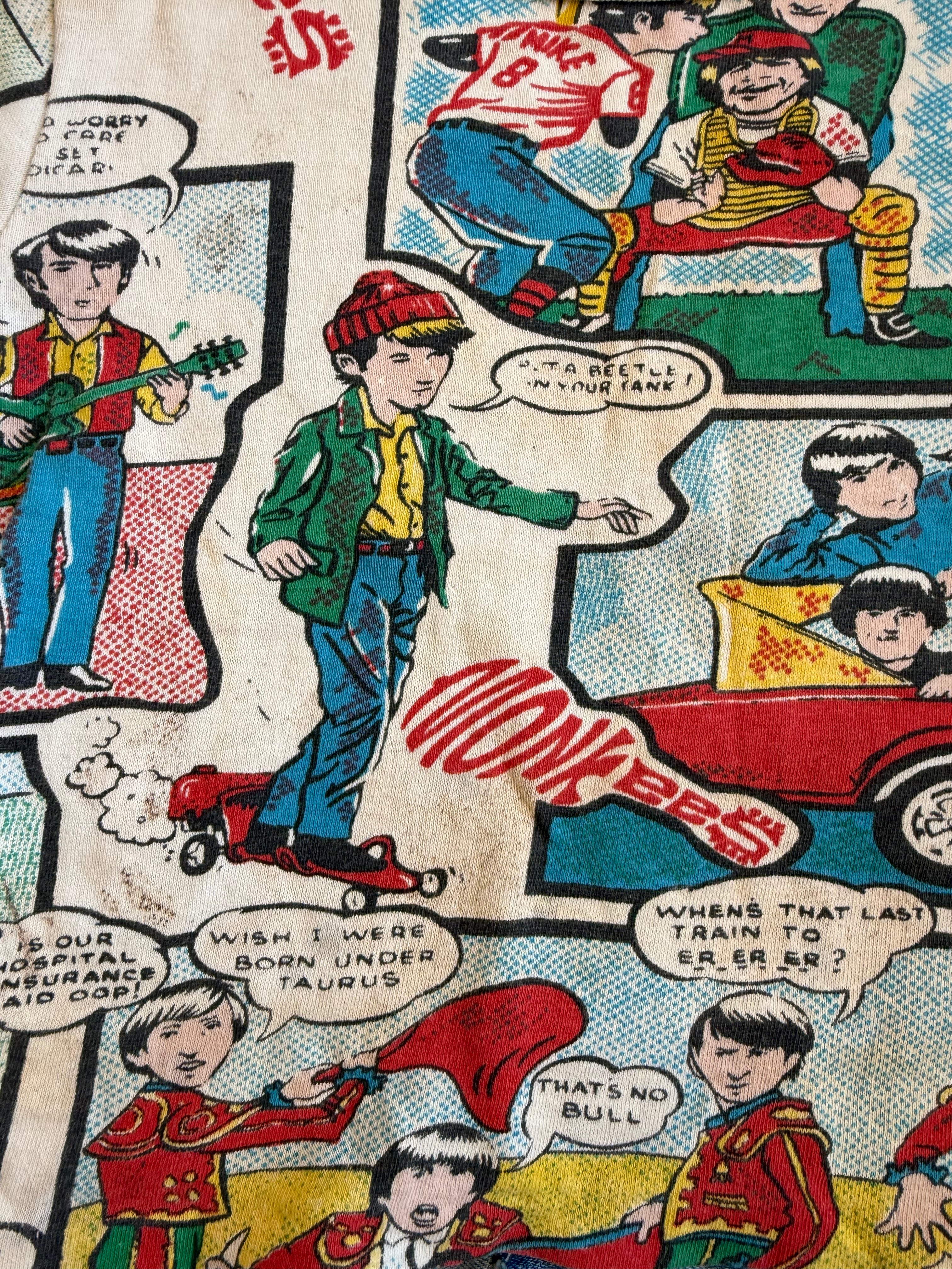 1960s monkees comic short sleeve sweatshirt