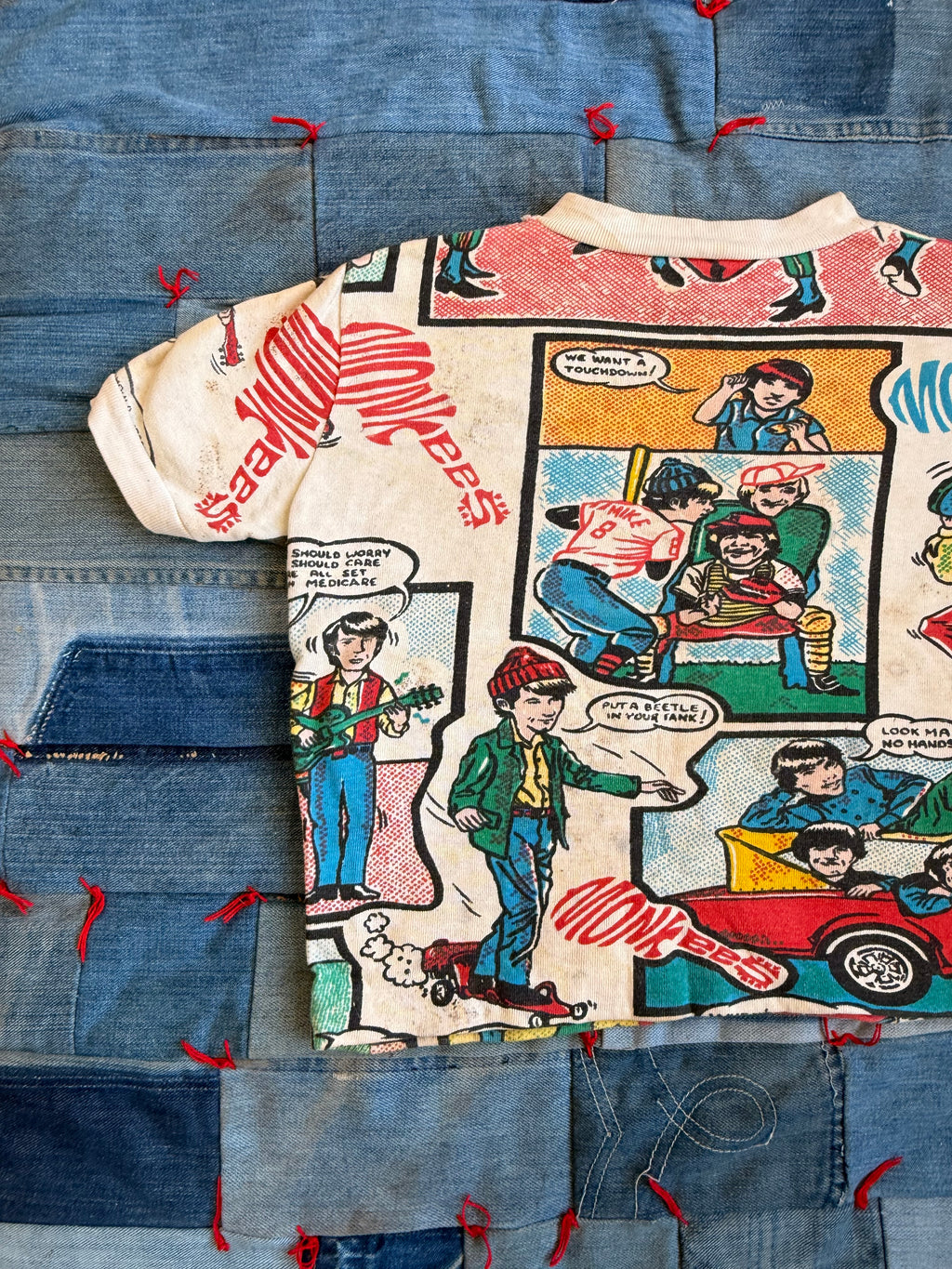 1960s monkees comic short sleeve sweatshirt