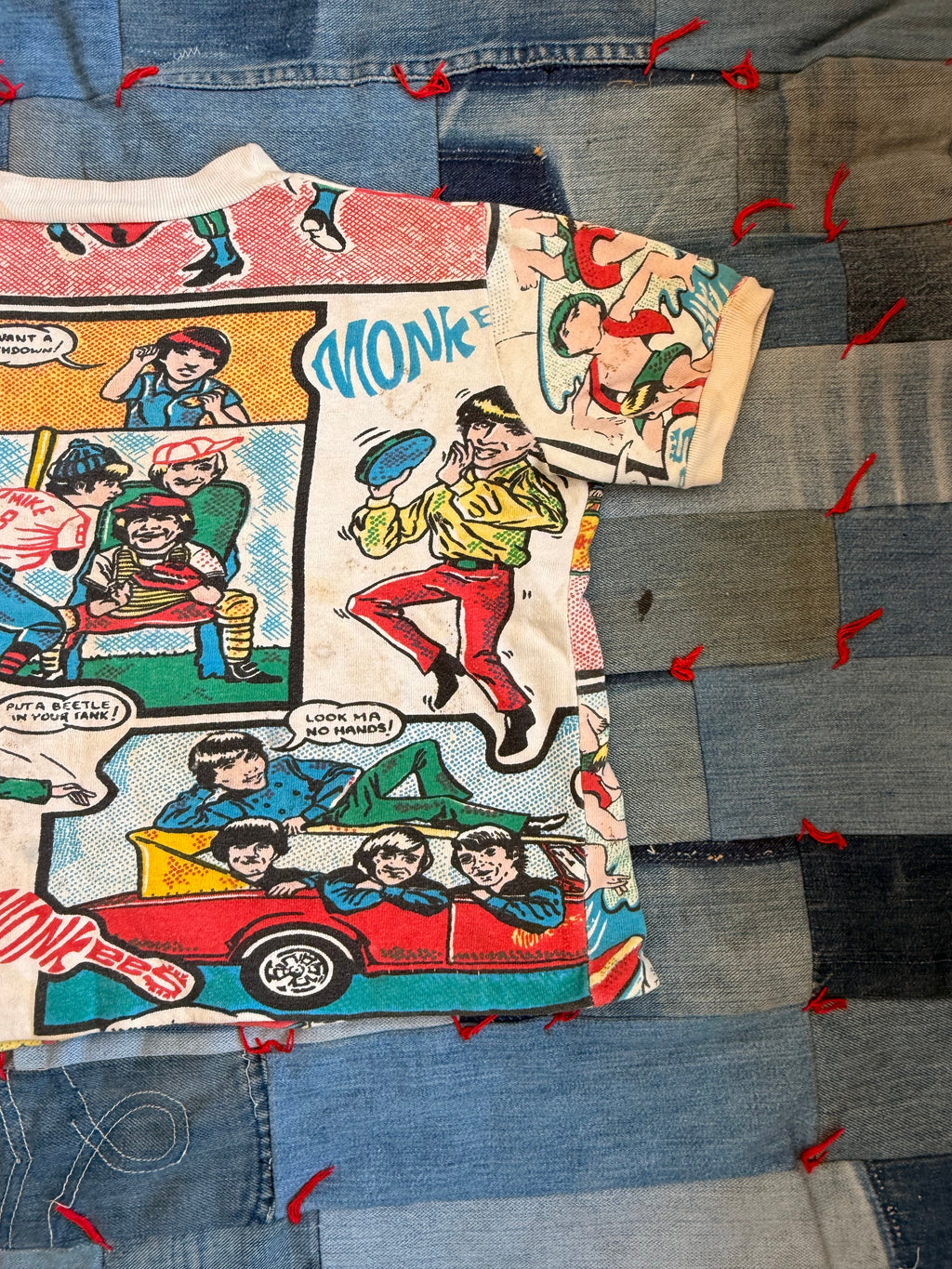 1960s monkees comic short sleeve sweatshirt