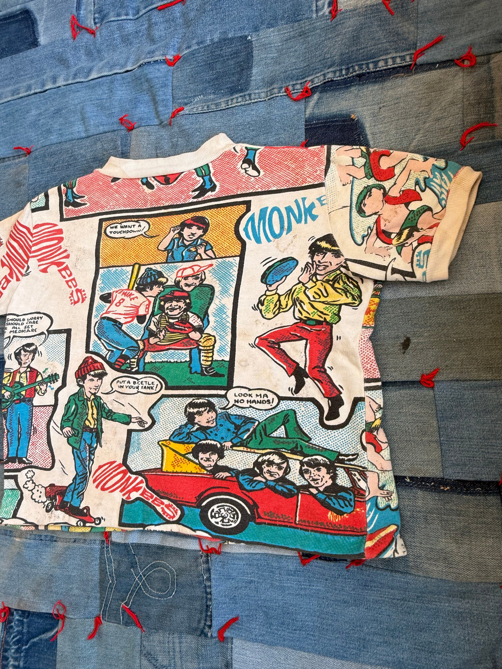 1960s monkees comic short sleeve sweatshirt