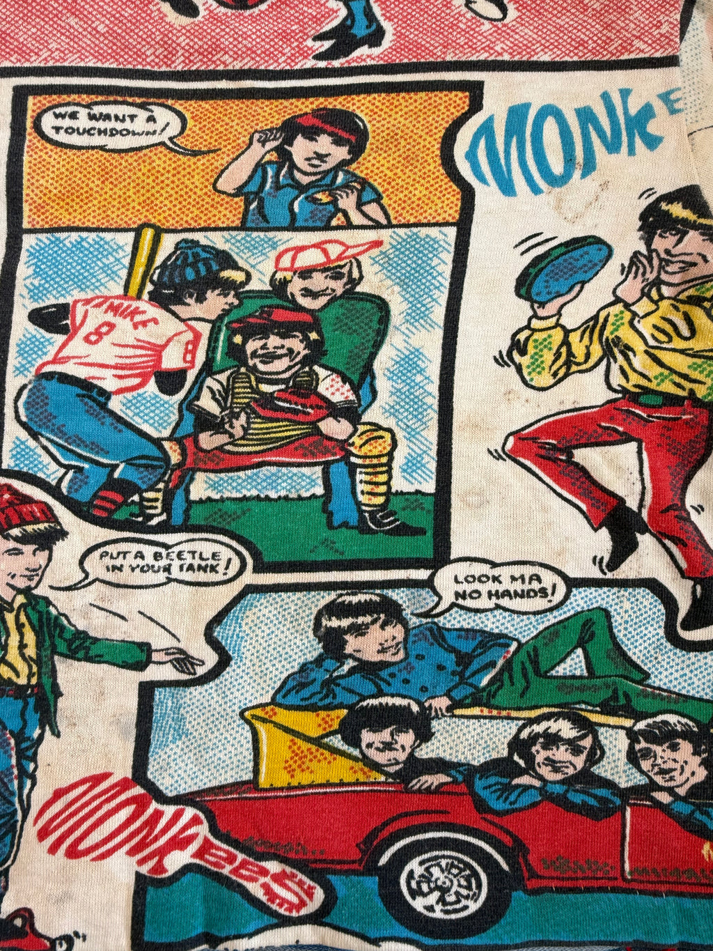 1960s monkees comic short sleeve sweatshirt