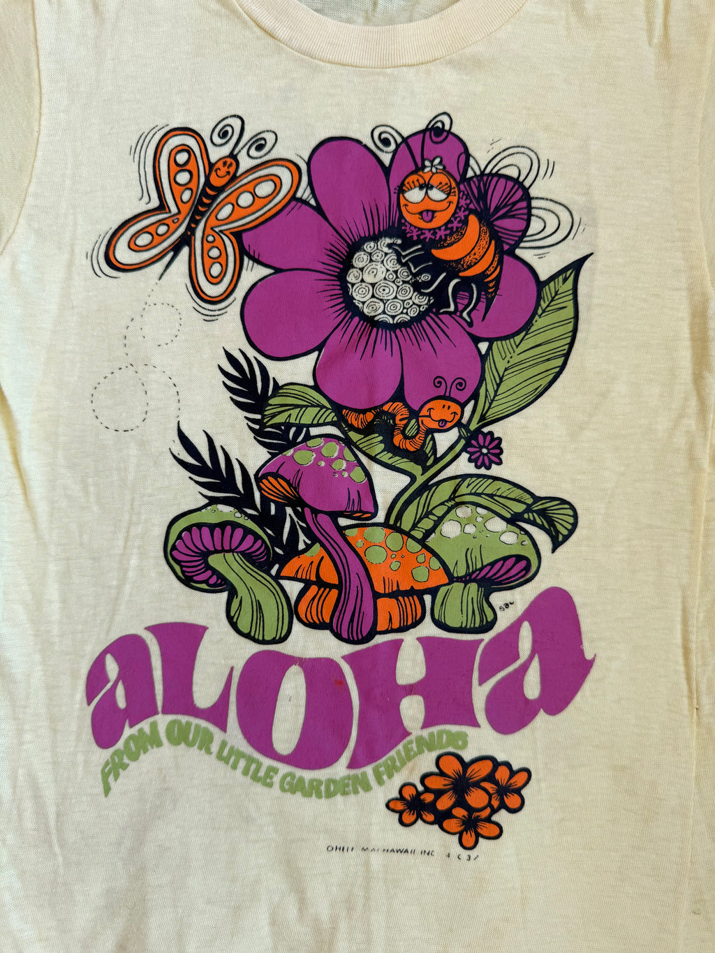 1970s lemon hawaiian souvenir tee